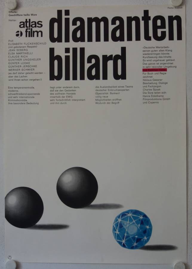 Diamantenbillard originales deutsches Filmplakat